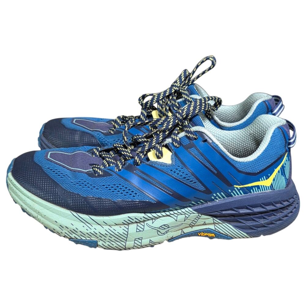 Hoka One One Speedgoat 3 Womens 9.5 Blue Trail Running Shoes Vibram 1099734